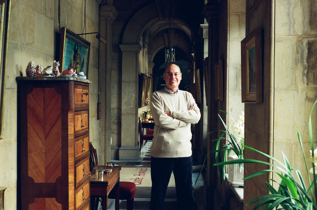 Simon Howard in the corridor of his private living quarters at Castle Howard, February 2014